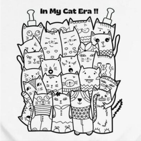 In My Cat Era Crewneck Sweatshirt | Multi Cat Print for Cat Lovers - Picture 2 of 3
